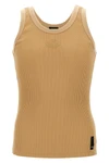 tank top in stretch ribbed fabric