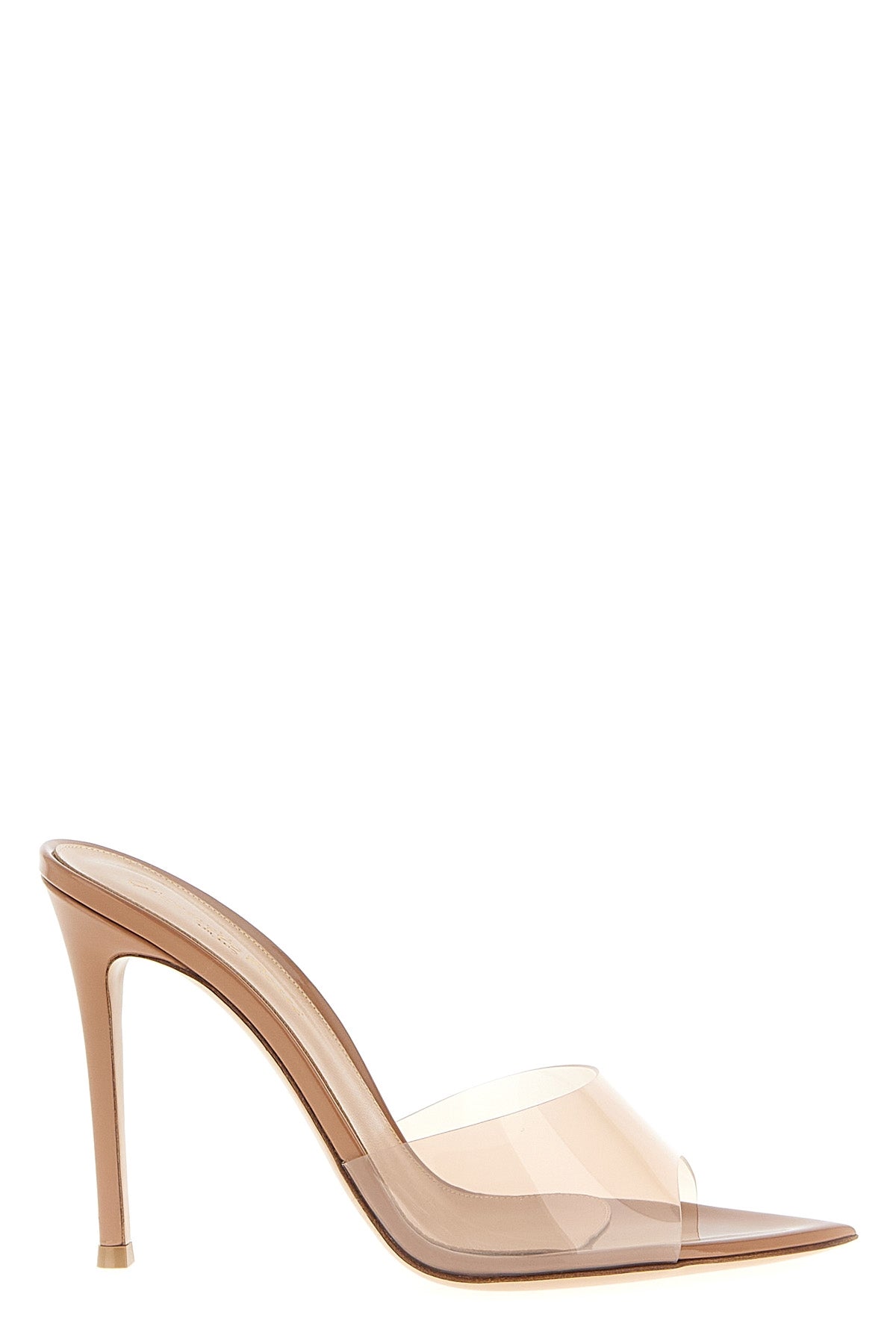 GIANVITO ROSSI 42 elle nude-effect patent leather and glass sandals