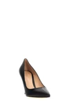 black leather pointy toe stiletto heels