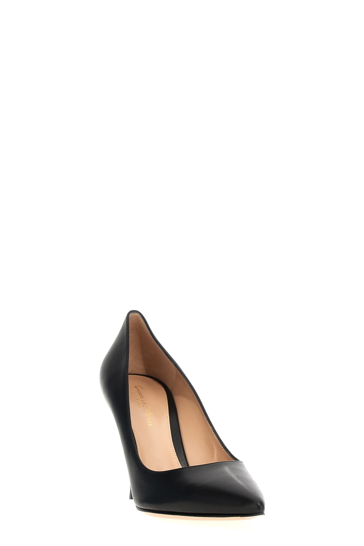 black leather pointy toe stiletto heels