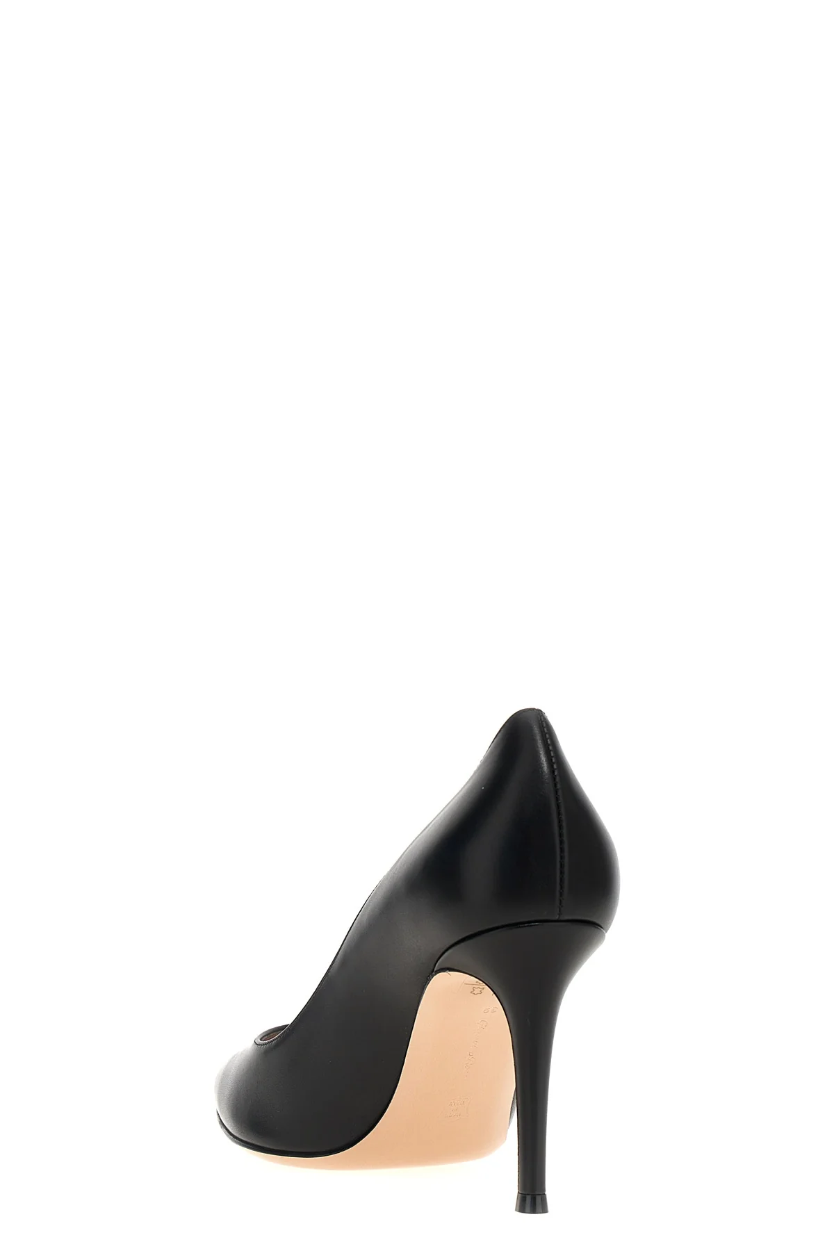 black leather pointy toe stiletto heels