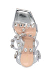 glass sandals in nappa leather fabric