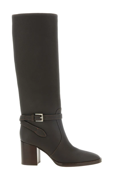 the gianvito rossi luxor high boot is made of fine hammered calf leather in th