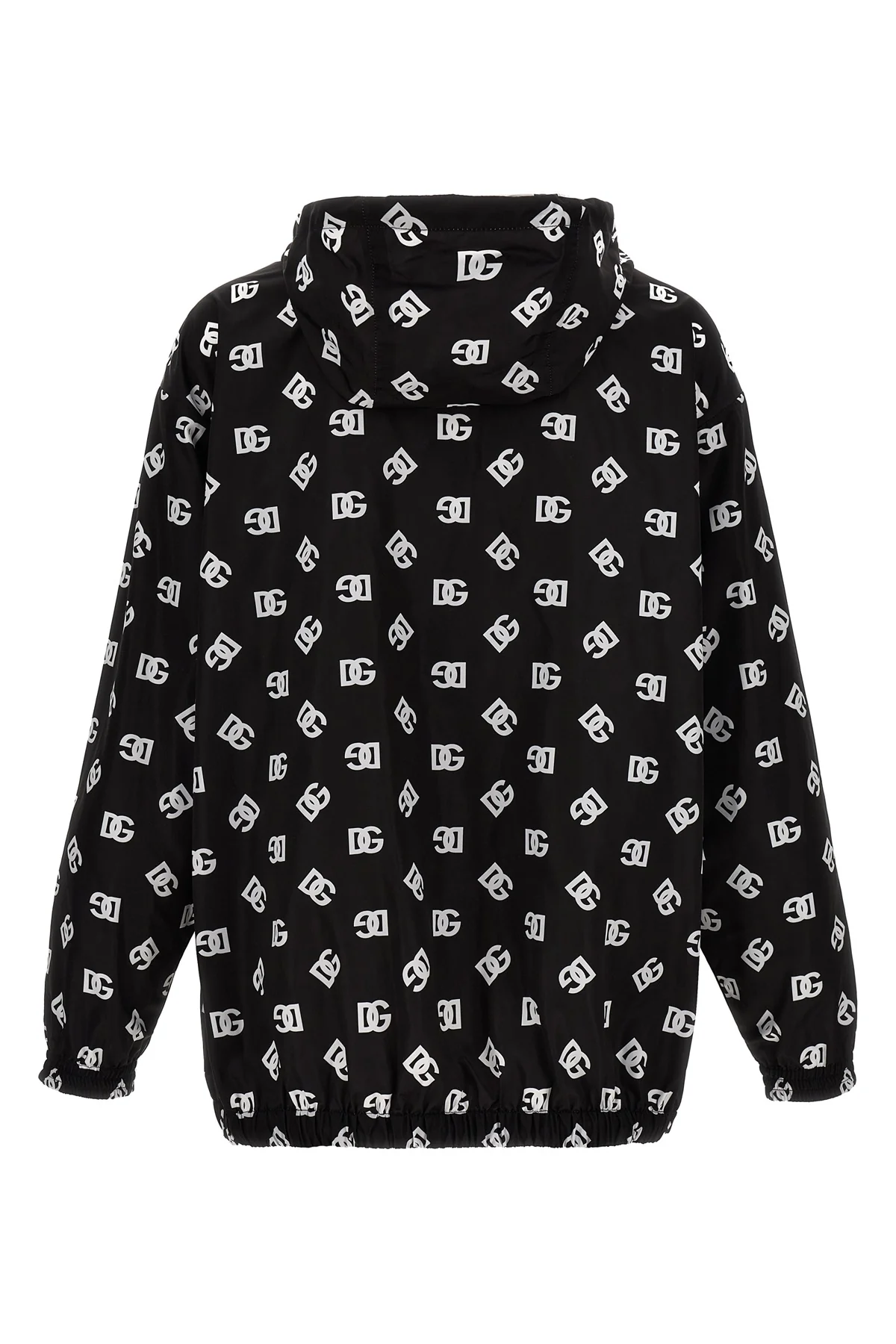 all-over logo print nylon hooded jacket