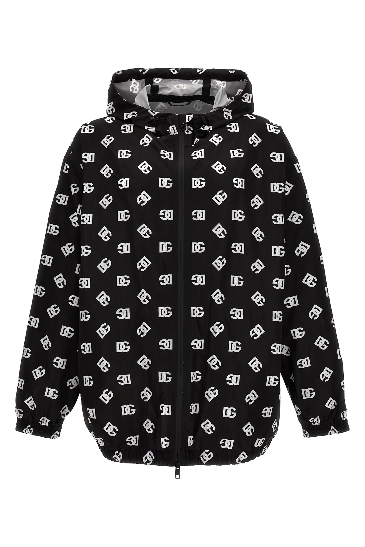 DOLCE amp; GABBANA XL all-over logo print nylon hooded jacket