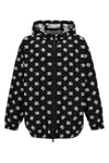 all-over logo print nylon hooded jacket
