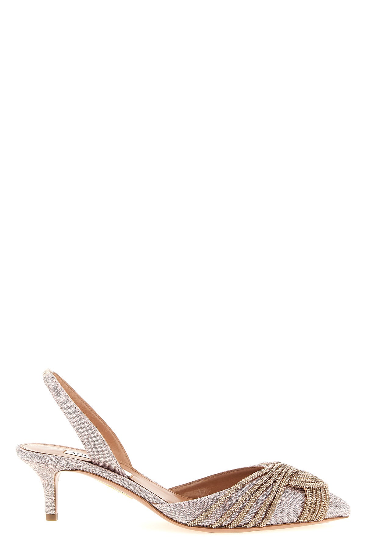 AQUAZZURA 37.5 gatsby slingbacks in metal twill fabric