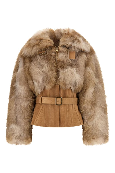 the elisabetta franchi jacket redefines the volumes of outerwear through a sophi