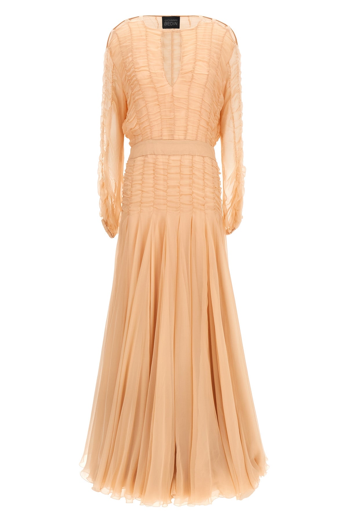 GIOVANNI BEDIN 42 long silk chiffon dress