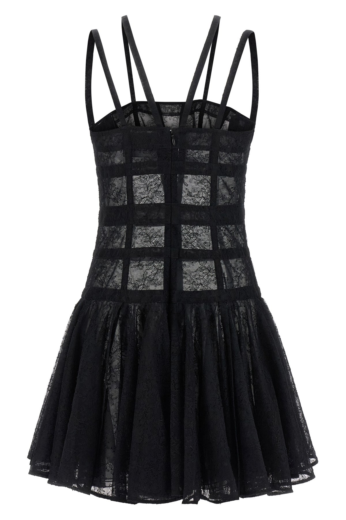 GIOVANNI BEDIN 40 chantilly semi-transparent lace mini dress