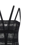 chantilly semi-transparent lace mini dress