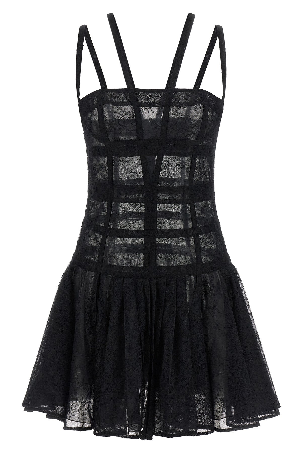 GIOVANNI BEDIN 40 chantilly semi-transparent lace mini dress
