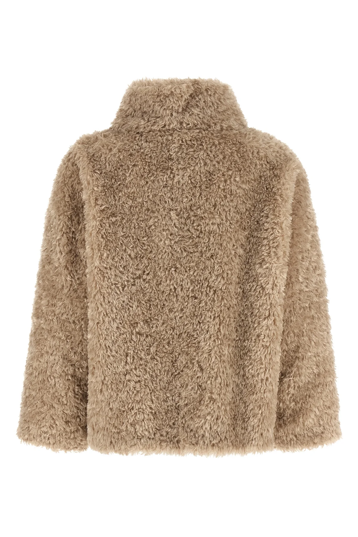 the herno short coat defines a boxy silhouette through a rigorous sartorial cons