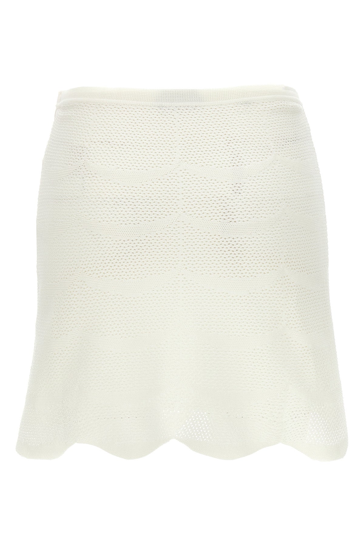 TOM FORD S openwork mini skirt in cotton and silk blend crocheted