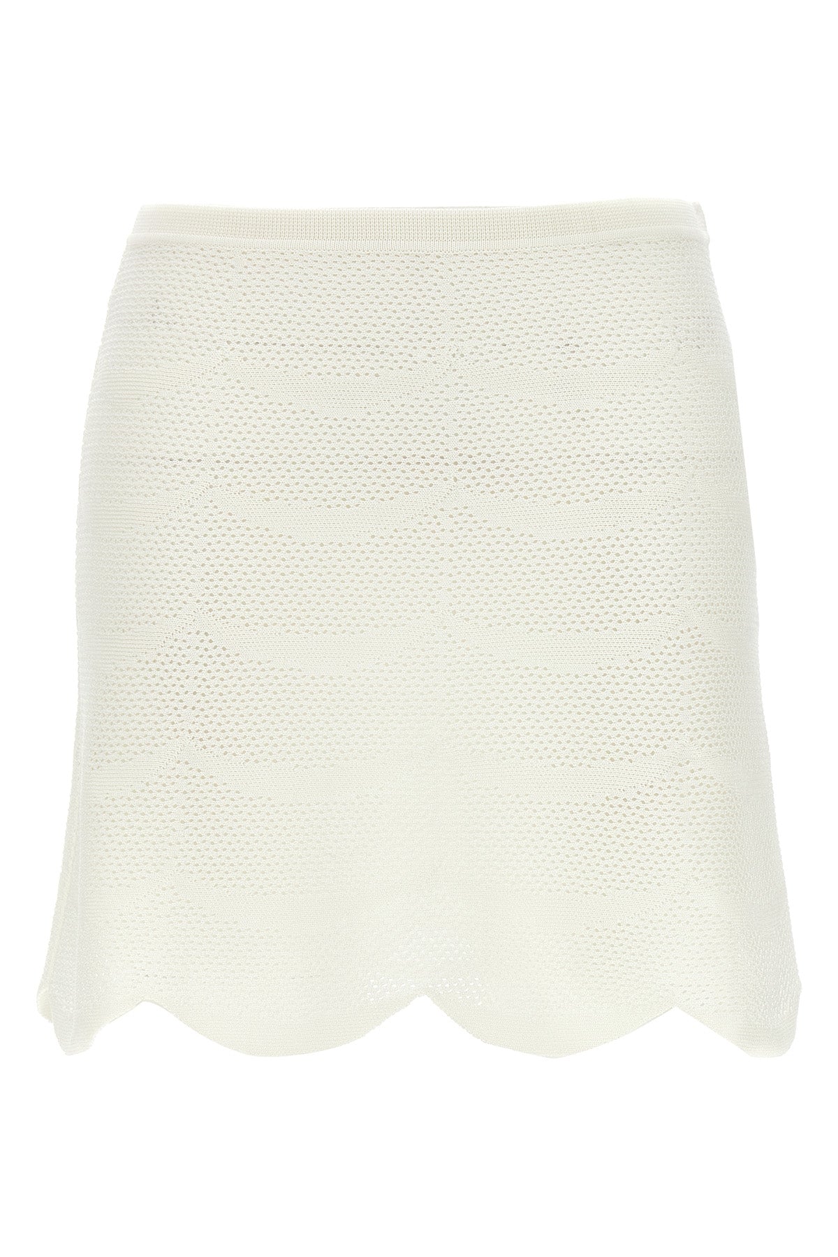 TOM FORD S openwork mini skirt in cotton and silk blend crocheted