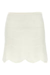 openwork mini skirt in cotton and silk blend crocheted