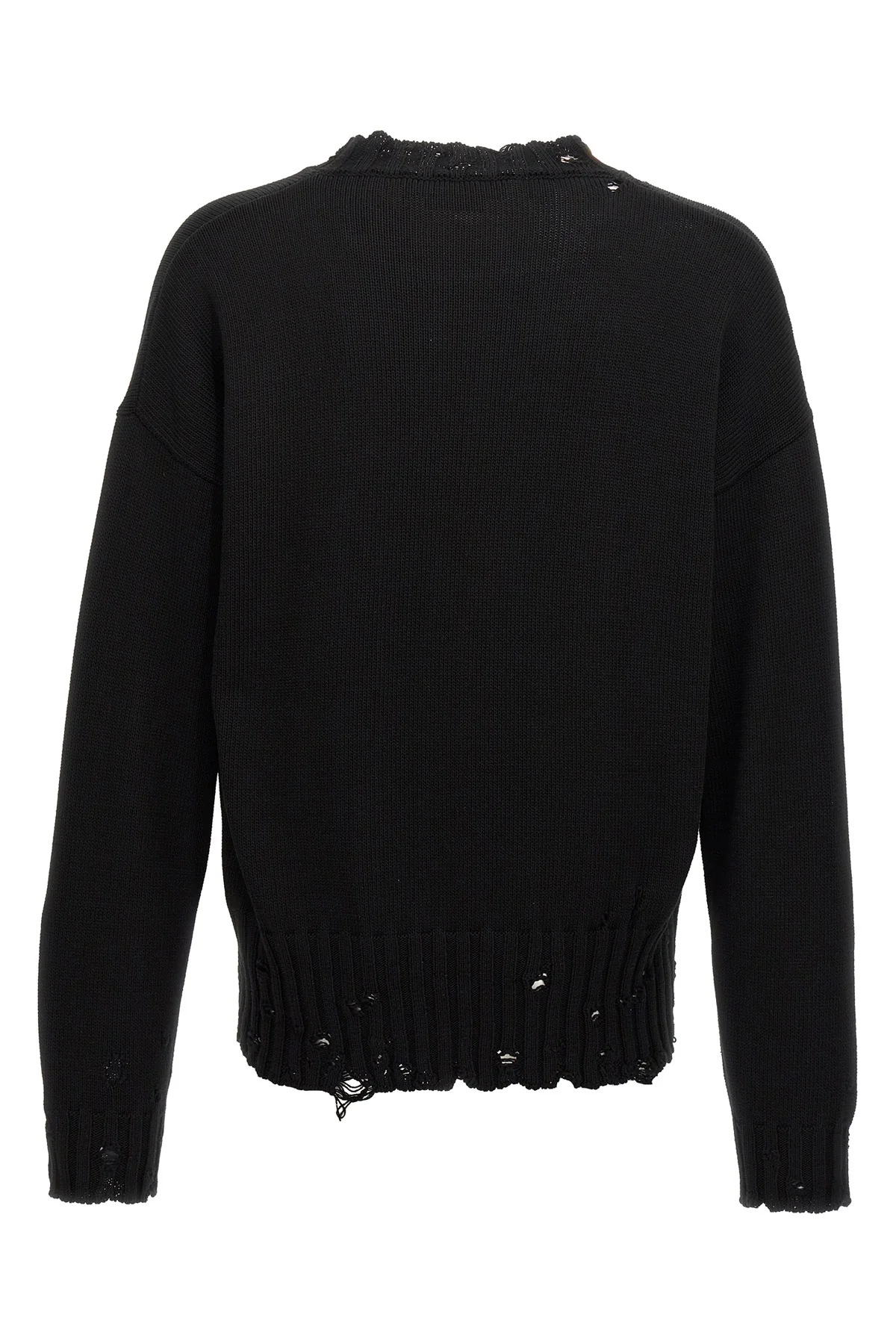 destroyed effect cotton sweater