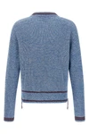 two-tone ribbed cotton mouliné yarn sweater