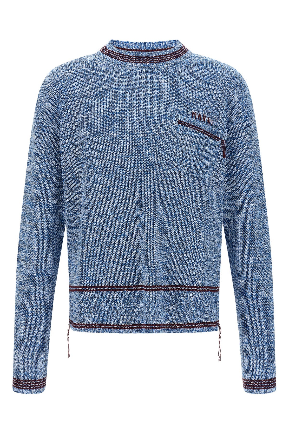 MARNI 50 two-tone ribbed cotton mouliné yarn sweater
