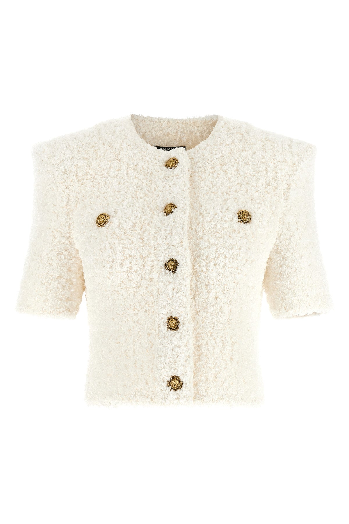 BALMAIN 36 plumetis tweed cardigan
