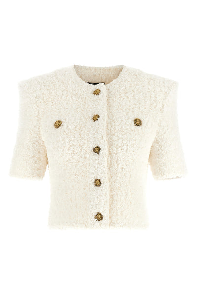 plumetis tweed cardigan