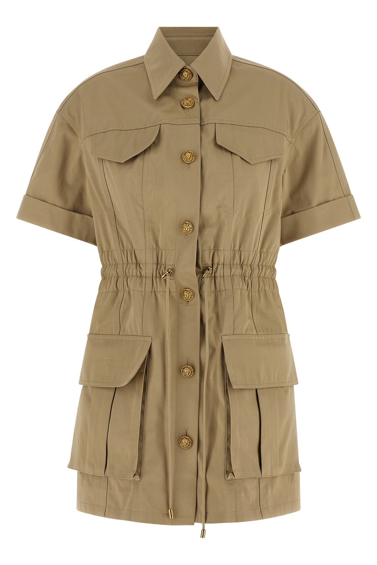 BALMAIN 34 saharan-inspired cotton gabardine mini dress