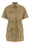 saharan-inspired cotton gabardine mini dress