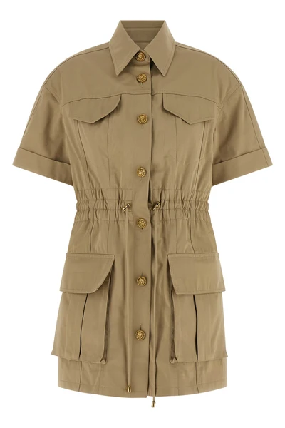saharan-inspired cotton gabardine mini dress