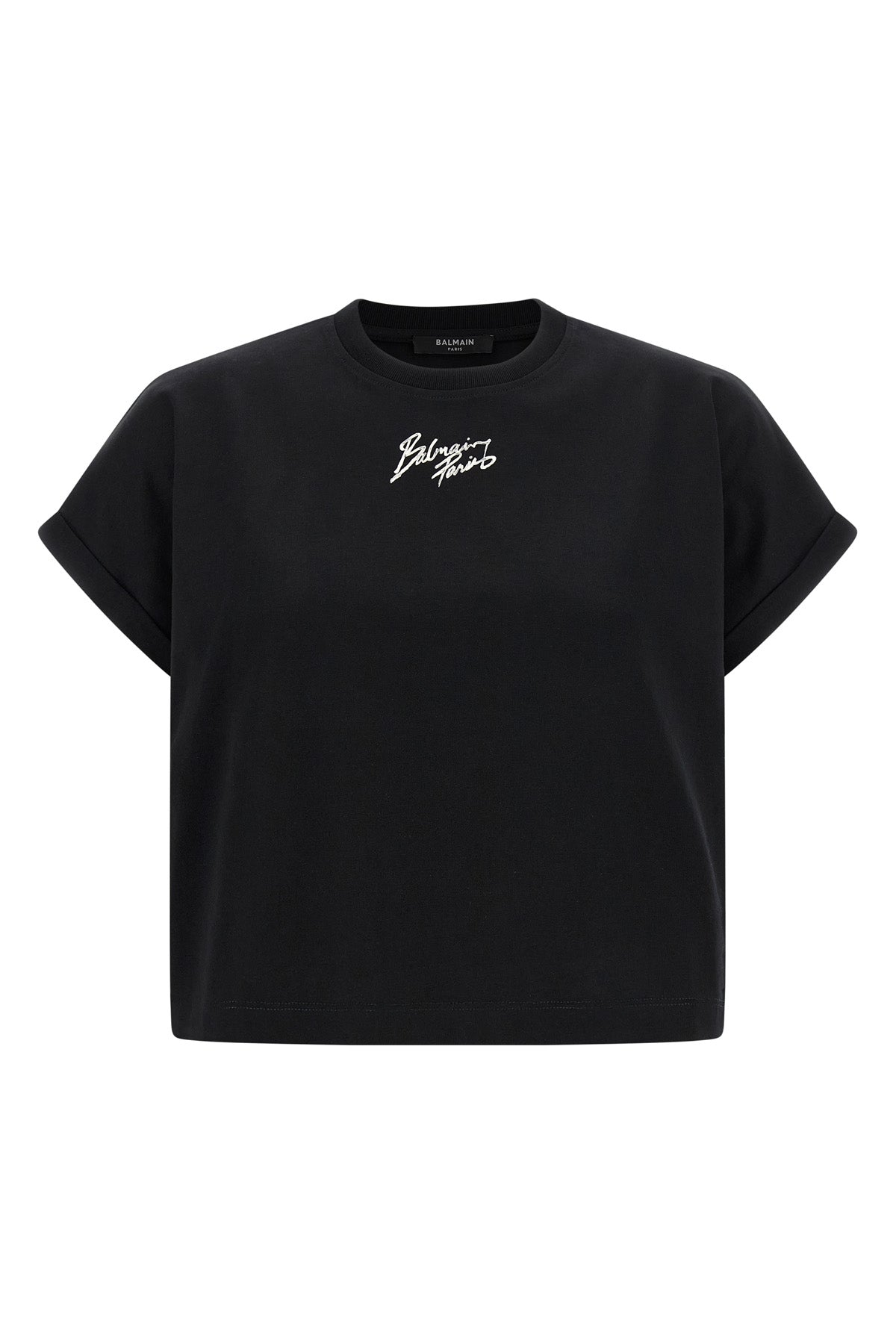 BALMAIN M cropped cotton crewneck t-shirt