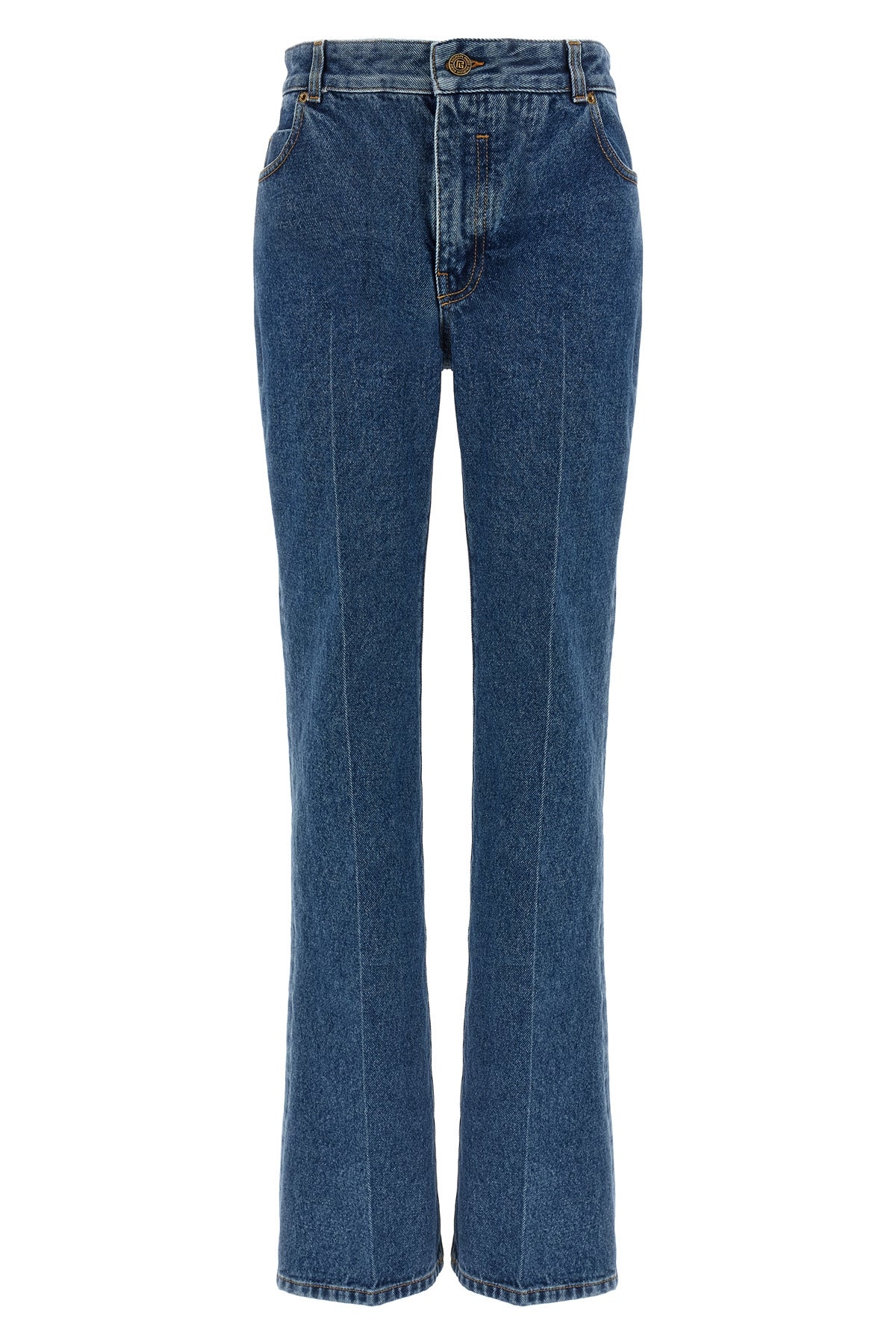 BALMAIN 34 5-pocket high waist cotton denim jeans