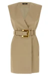 wallet mini dress in cotton gabardine