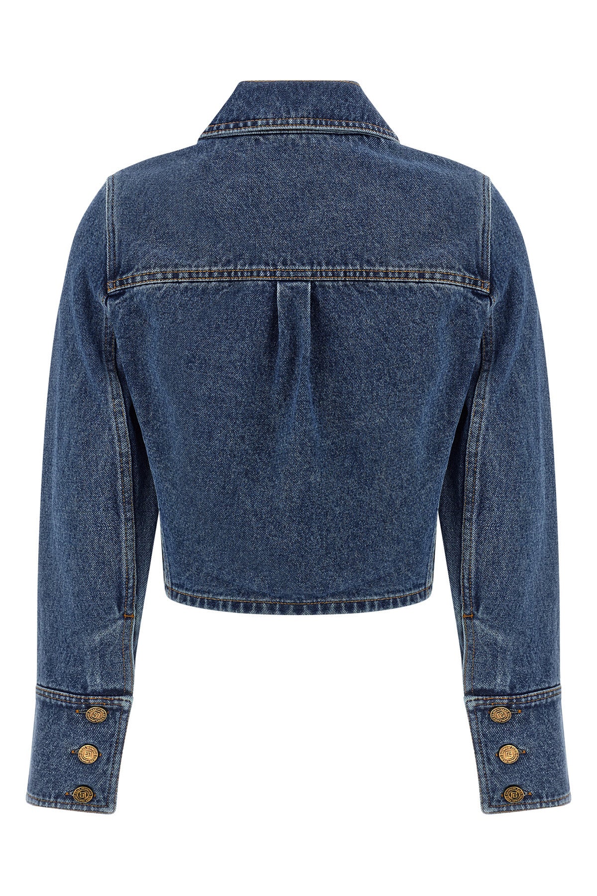 BALMAIN 34 cropped denim jacket in cotton