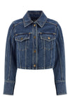cropped denim jacket in cotton