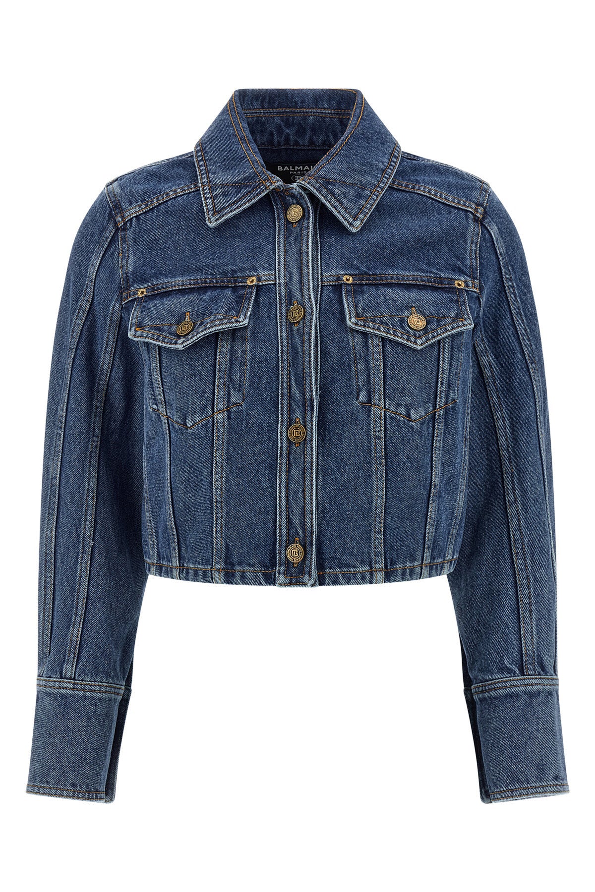 cropped denim jacket in cotton