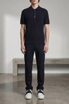 polo shirt in wool blend knit