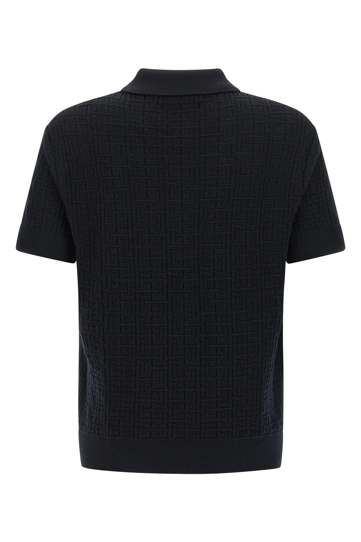 polo shirt in wool blend knit