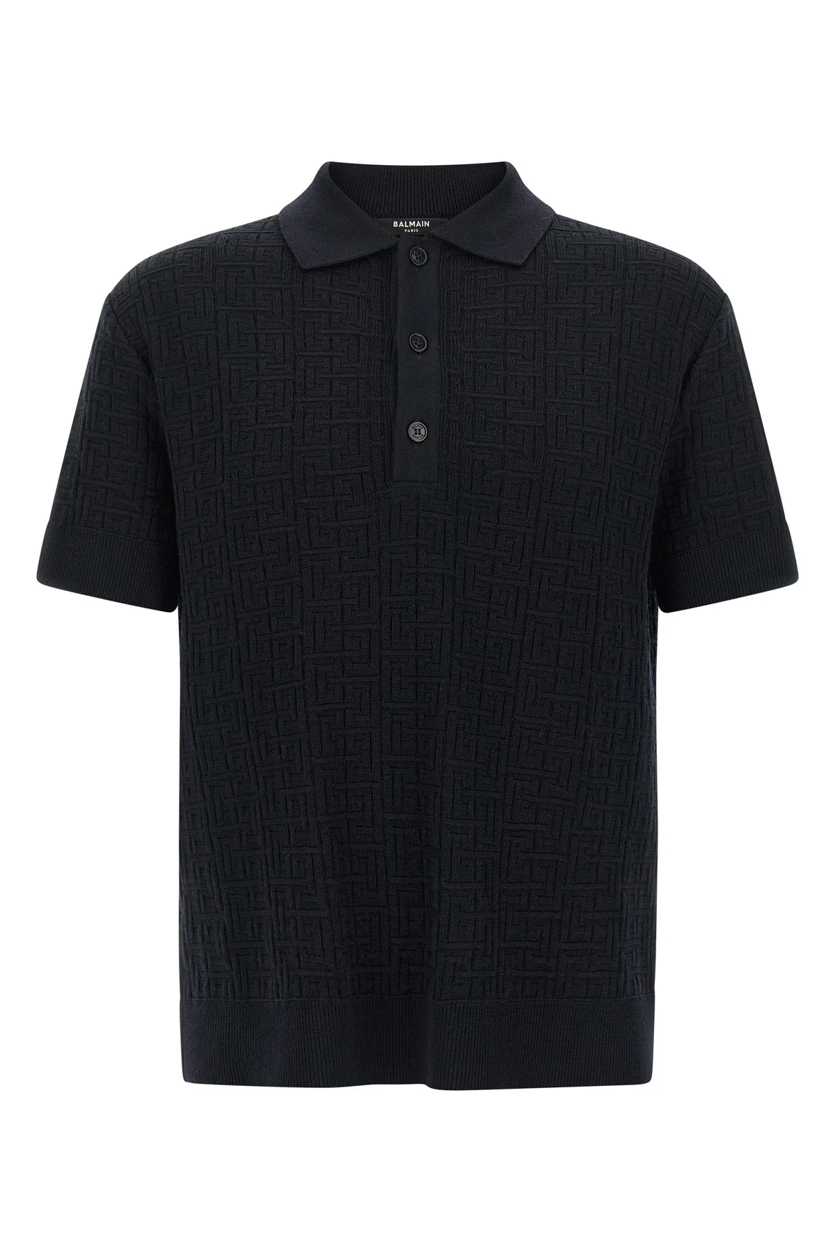 BALMAIN M polo shirt in wool blend knit