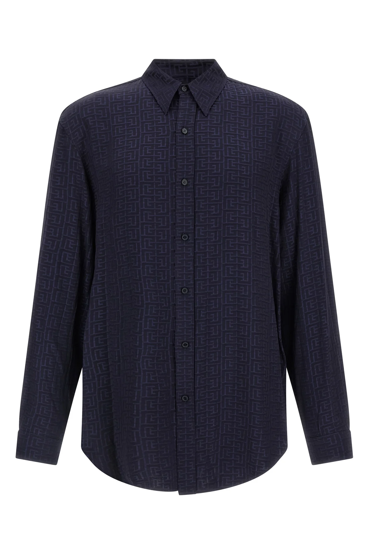 BALMAIN 42 cm all over jacquard monogram viscose shirt
