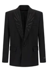 single-breasted grain de poudre blazer