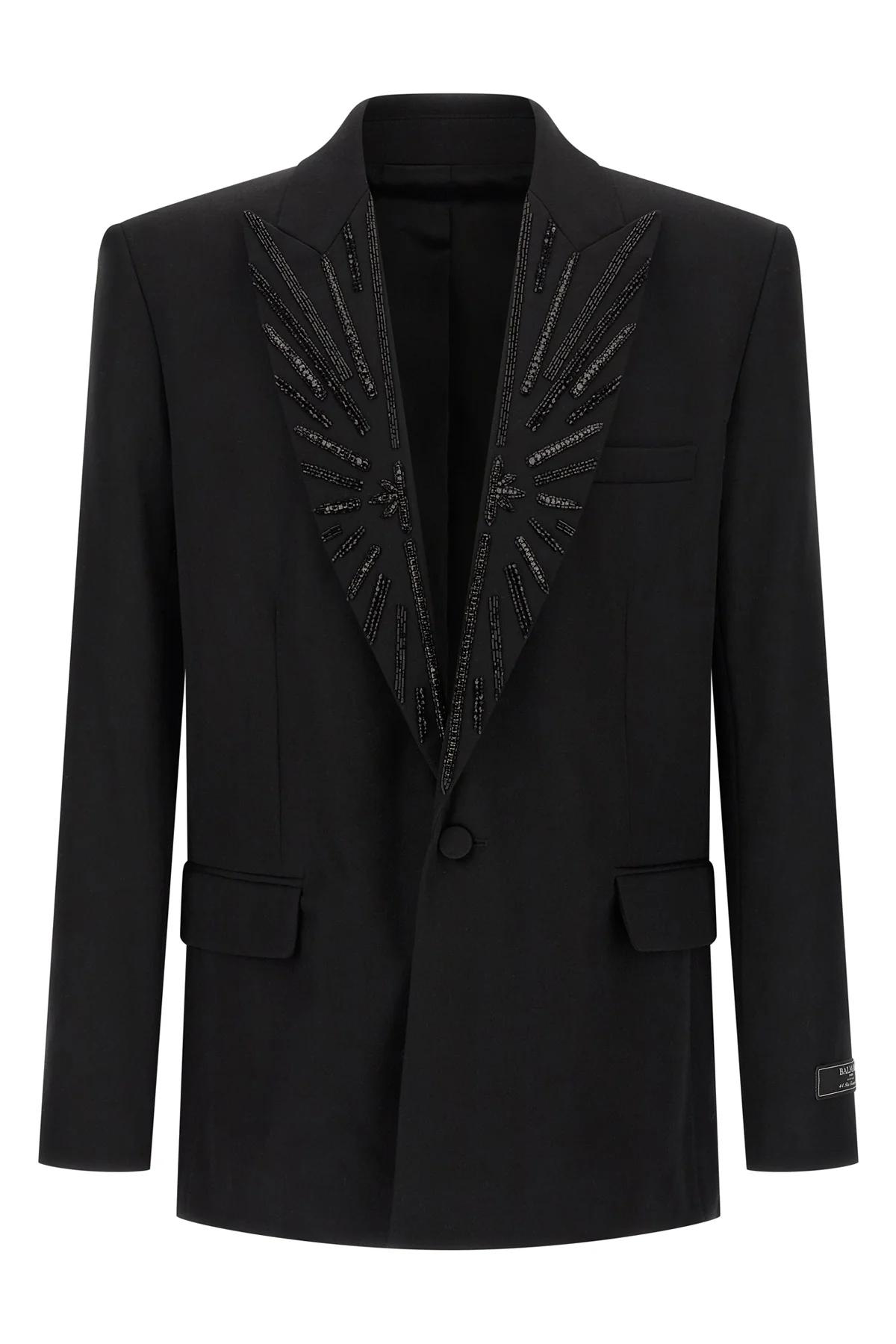single-breasted grain de poudre blazer