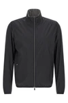 reversible light bomber jacket in technical fabric and viscose mélange