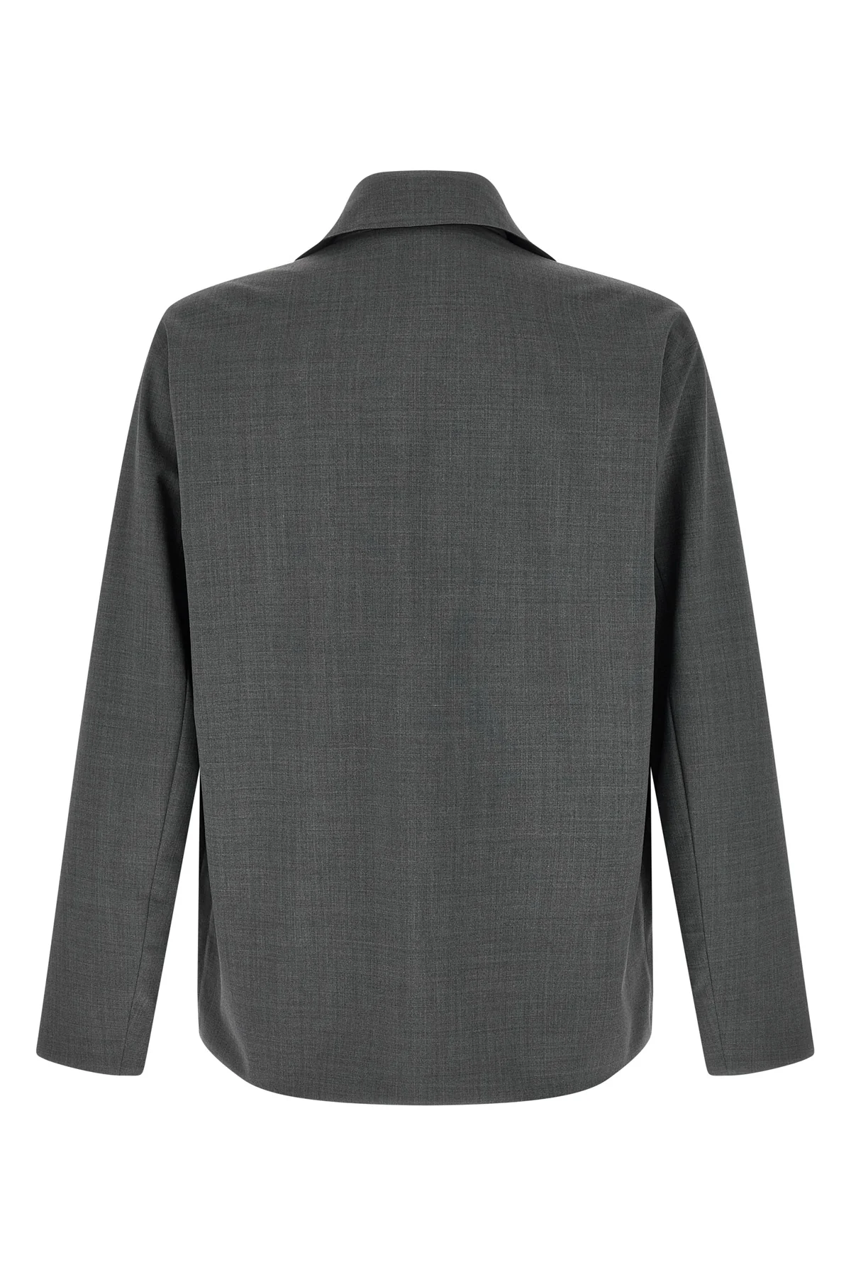 reversible overshirt in technical wool and nylon fabric