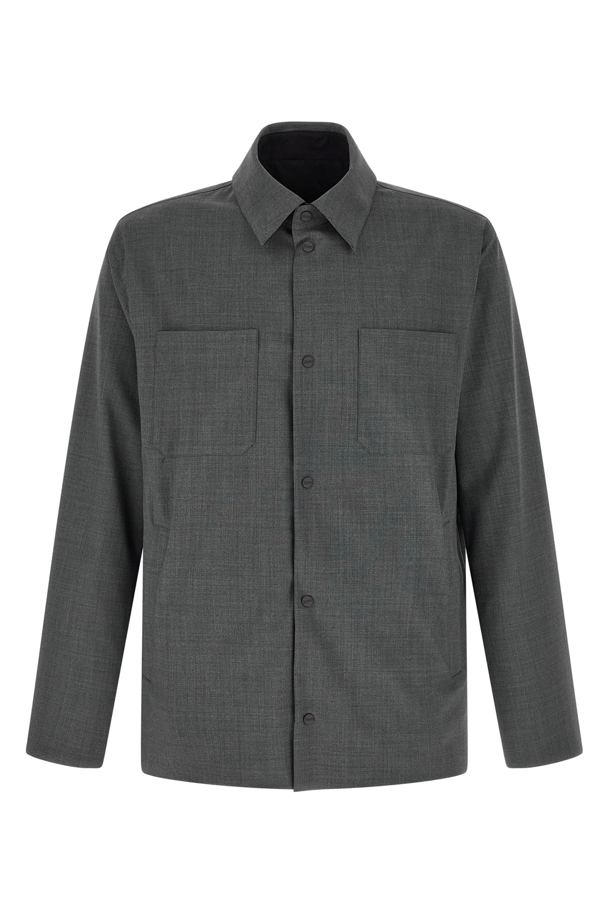 HERNO 50 reversible overshirt in technical wool and nylon fabric