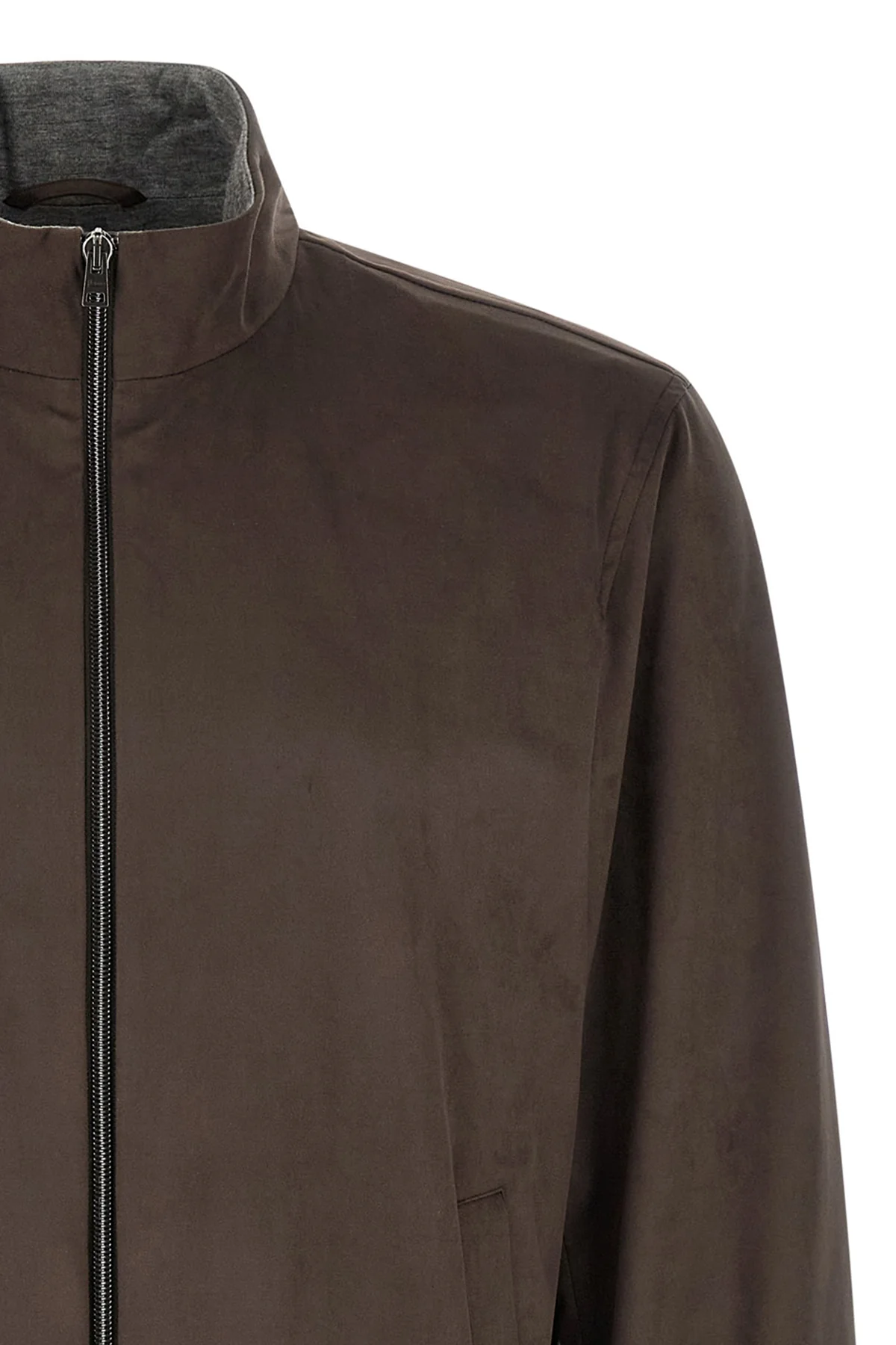 suede effect fabric jacket