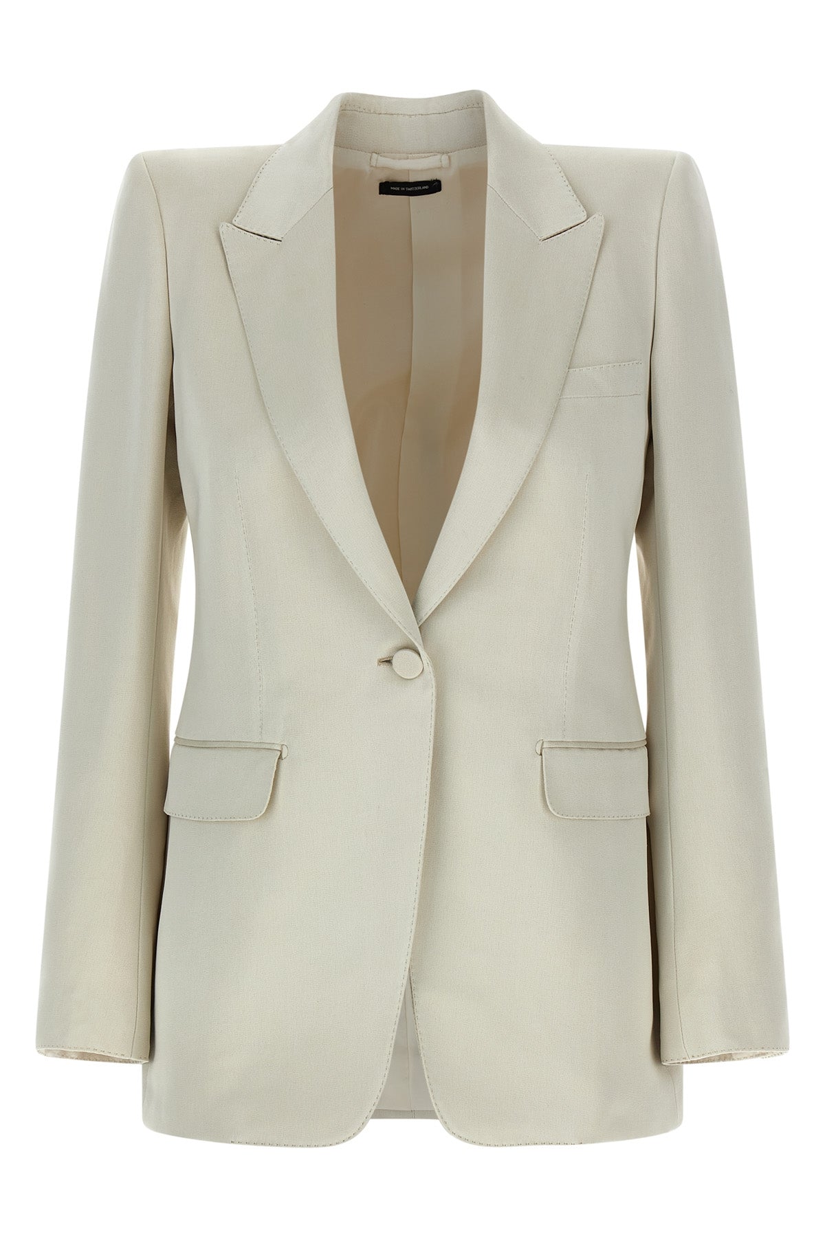 TOM FORD 40 single-breasted blazer in duchesse blend silk and washed cotton