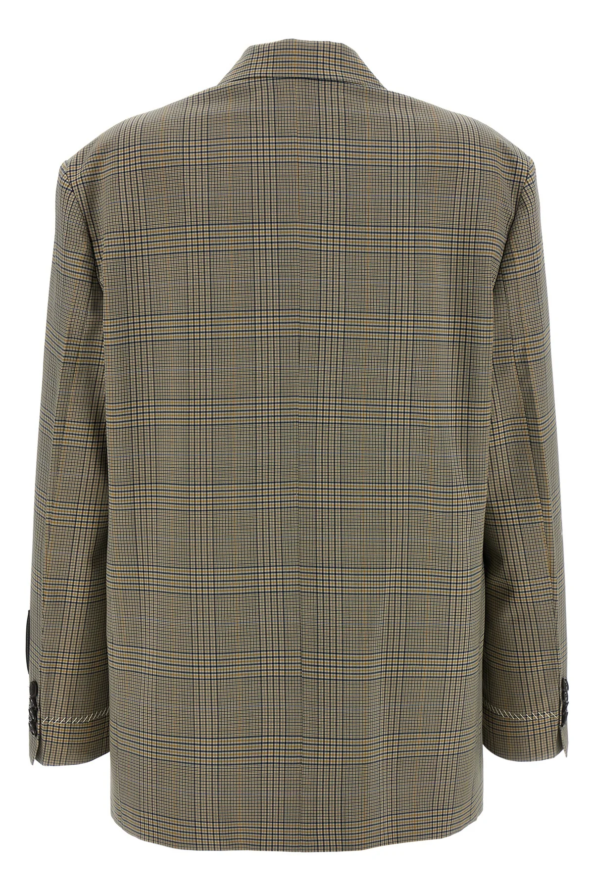 prince of wales light wool single-breasted blazer