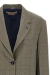 prince of wales light wool single-breasted blazer