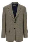 prince of wales light wool single-breasted blazer