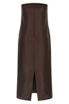 giulia monochromatic striped silk and viscose midi dress