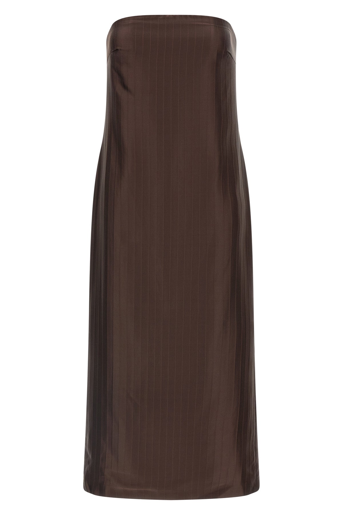 LOULOU DE SAISON M giulia monochromatic striped silk and viscose midi dress